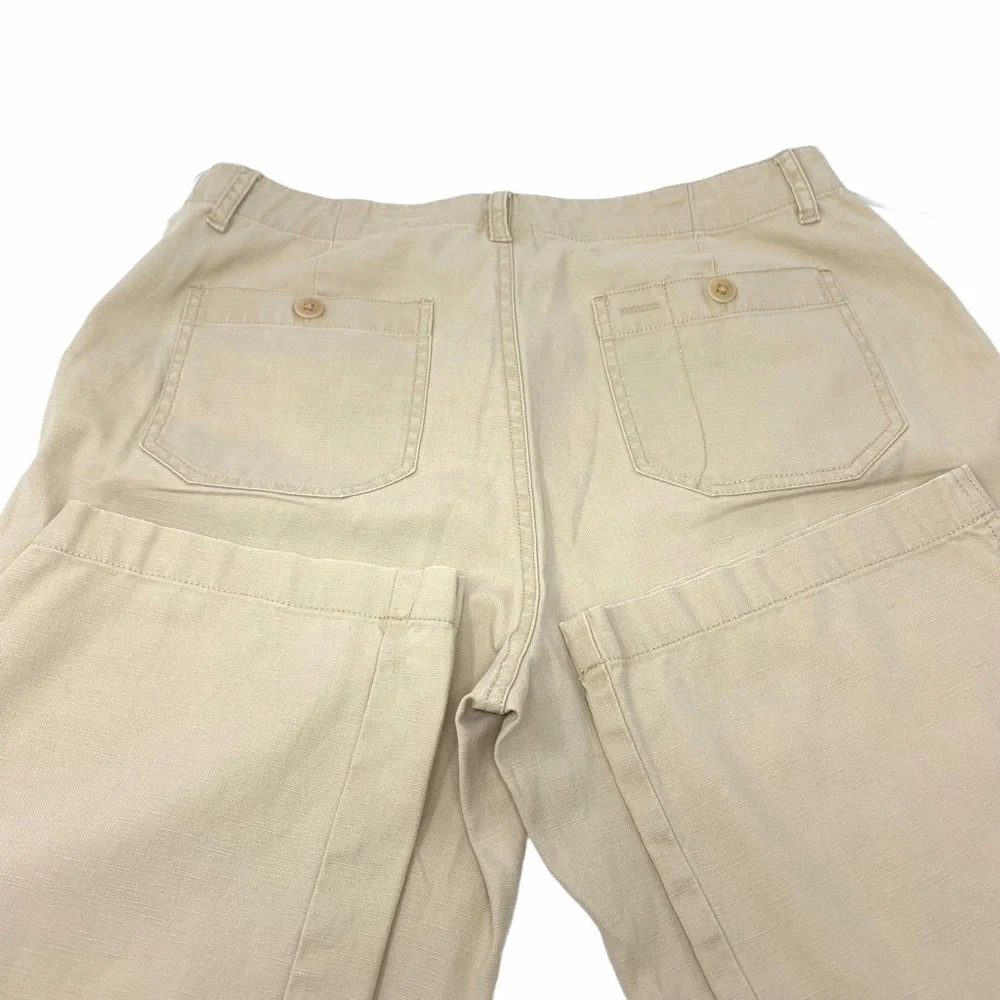 Y2K Lauren Ralph Lauren Linen Blend High Rise Straight Leg Pants Cream Size 6